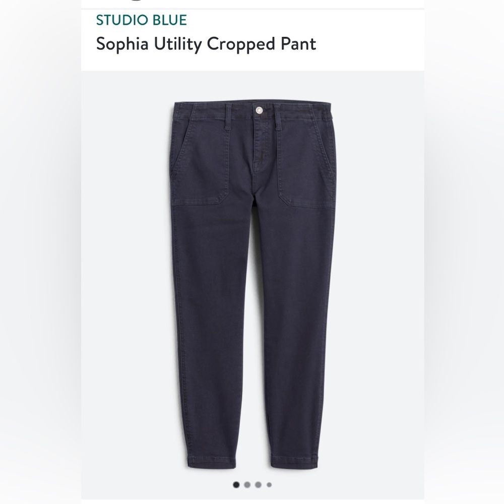 Studio Blue Sophia Utility Cropped Pant - Navy Size 12 NWT